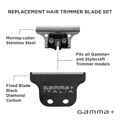 GAMMA+ Hair Trimmer Fixed Moving Blade Replacement Professional Grade