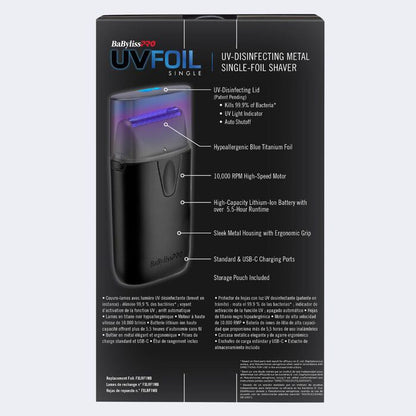 BaBylissPRO UVFOIL Matte Black UV Single-Foil Shaver