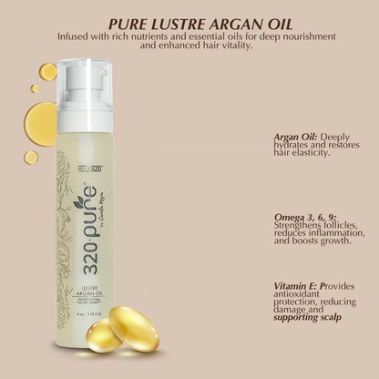 Lustre Natural Argan Oil for Hair – Frizz Control & Natural Shine